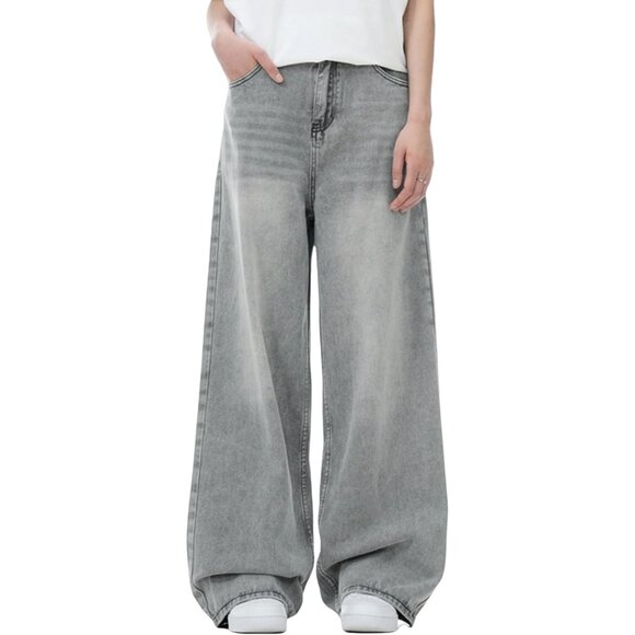 Y2K Baggy Jeans Unisex Wide Leg Vintage Denim Streetwear Casual - Picture 2 of 6